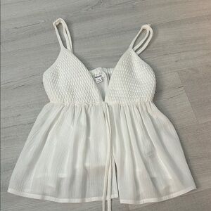 Garage White Knit Sleeveless Top